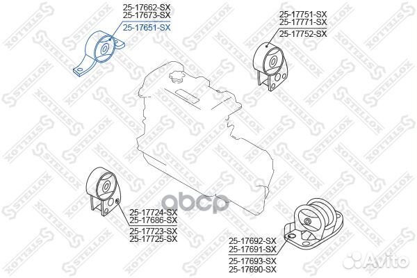 25-17651-SX подушка двигателя правая Nissan Mu