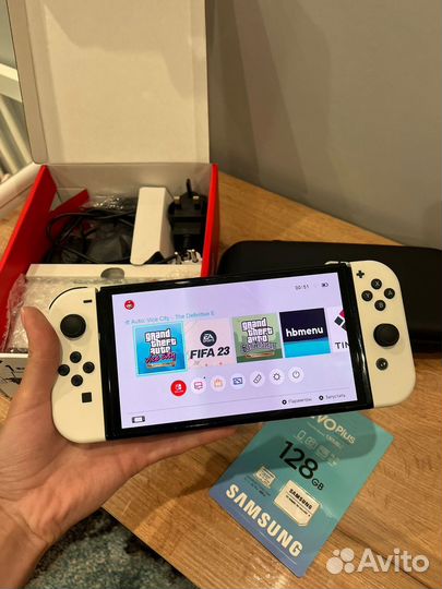 Nintendo switch oled прошитая чип 512 новая