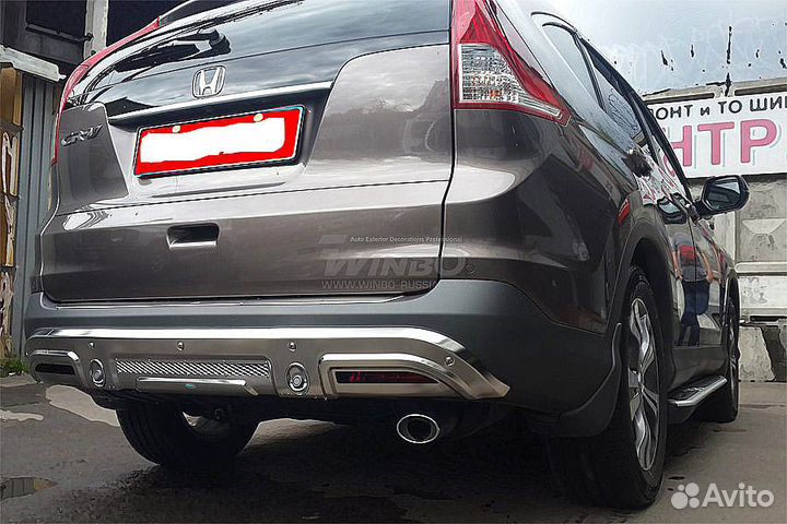 Декоративные накладки на бампер Honda CRV 2012