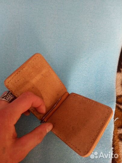 Зажим для денег из натуральной кожи