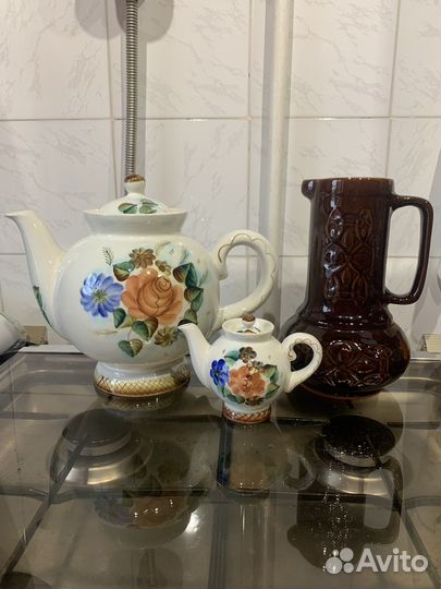 Керамика СССР. Кувшин, набор чайников