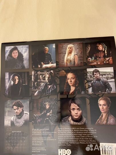 Game of Thrones Игра Престолов - Календарь 2014