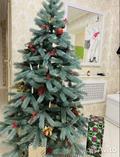 Елка искусственная литая голубая