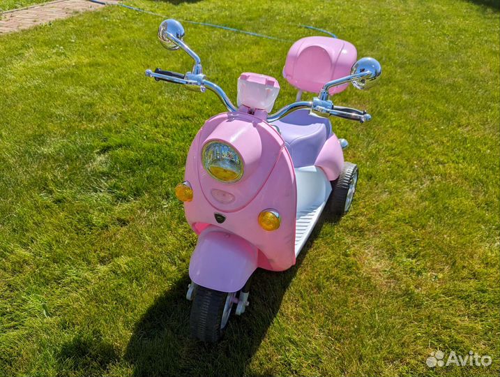 Детский электромотоцикл Kreiss розовый