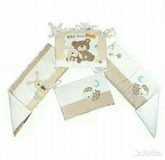 Бортики в кроватку с балдахином