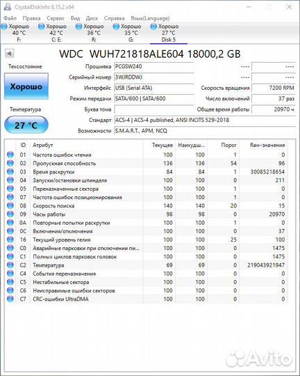 Жесткие диски 18 TB Western Digital HC550