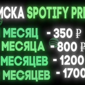 Подписка Spotify Premium 1/3/6/12 месяцев