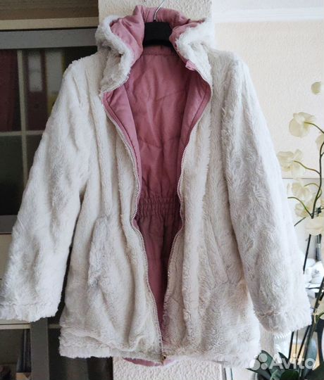 Зимняя куртка пальто Dkny двухстороннее 152-158