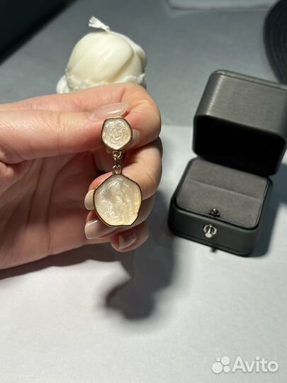 Серьги перламутр ювелирный сплав