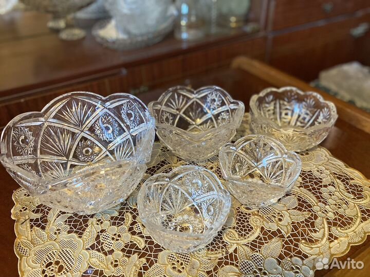 Набор салатников хрустальные