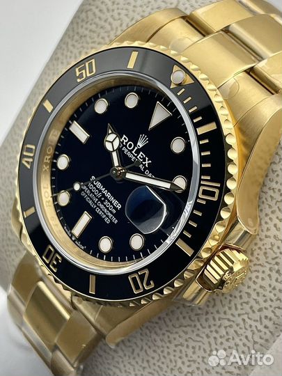 Часы rolex submariner date 41mm YG black dial