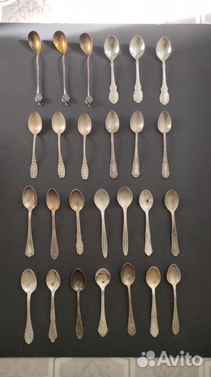 Чайные ложки СССР, Россия. Серебро 875,916,925