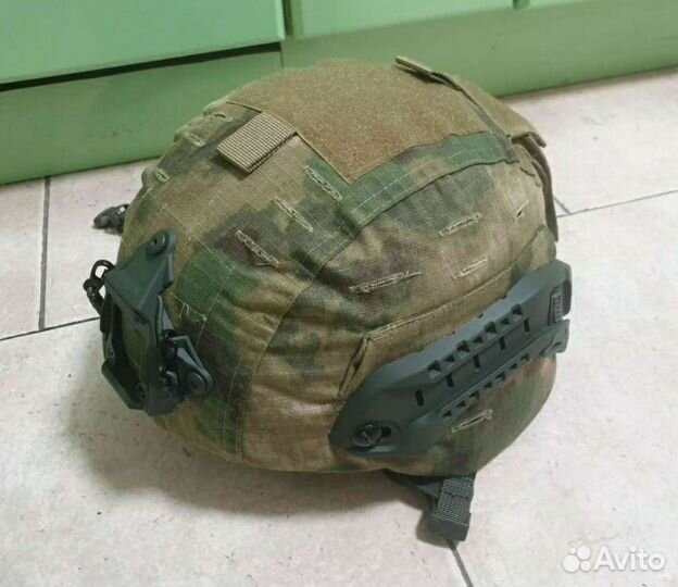 Универсальный чехол на шлем каску с карманом (мох)