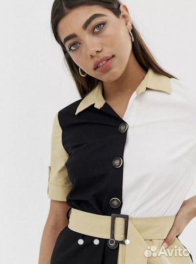 River island платье в стиле колор-блок М