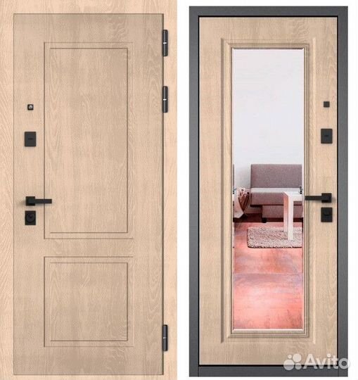 Дверь входная металлическая с зеркалом