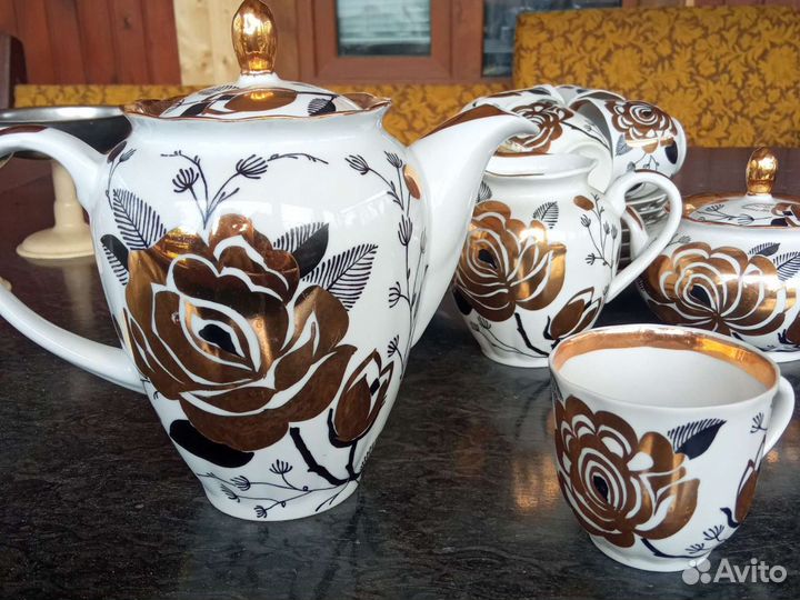 Сервиз кофейный Золотая роза