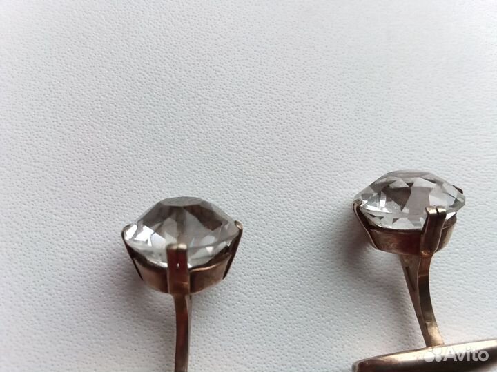 Запонки СССР, позолоченные, серебро 875 пр. звезда