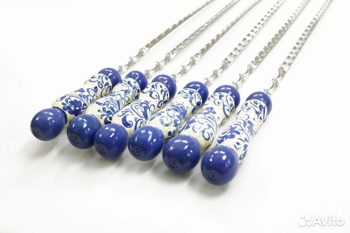 Набор шампуров без чехла - Гжель