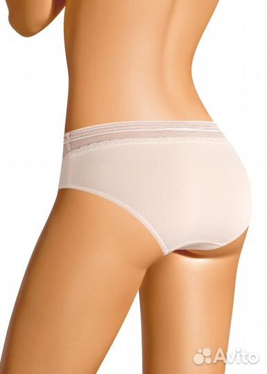 Трусы женские бикини хлопок кружево Клевер, Сандал