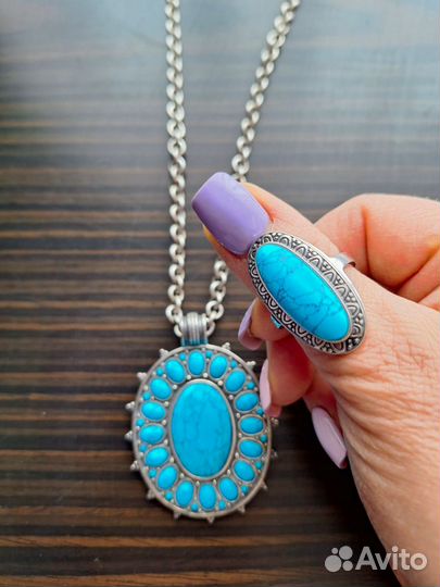 Серебряный набор с бирюзой