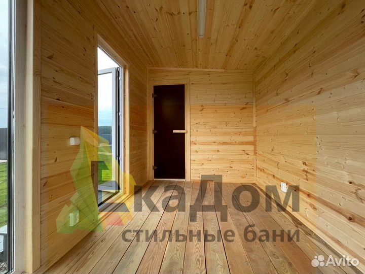 Стильная готовая баня 6 метров