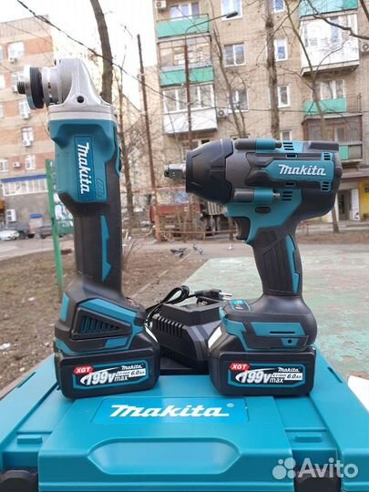 Гайковерт аккумуляторный makita + болгарка