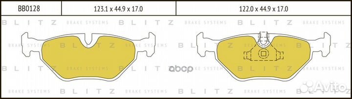 Колодки тормозные дисковые задние BB0128 Blitz