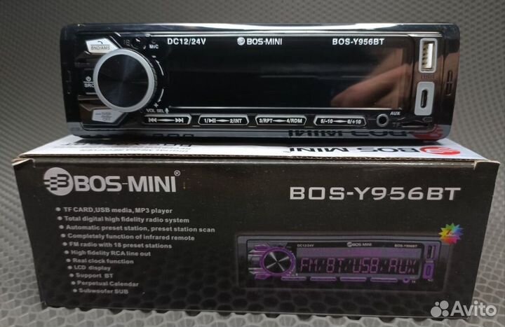 Магнитола на 24 вольта Bos Mini 956 c Bluetooth