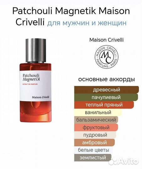 Patchouli Magnetic Maison Crivelli 50 мл