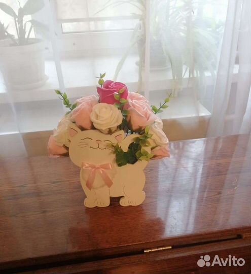 Букет роз из мыла