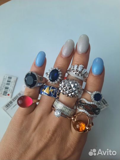 Серебрянные кольца подвесы новые