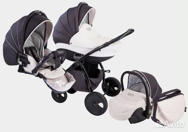 Коляска Tutis Zippy 3в1 черный, до года, до 1,5