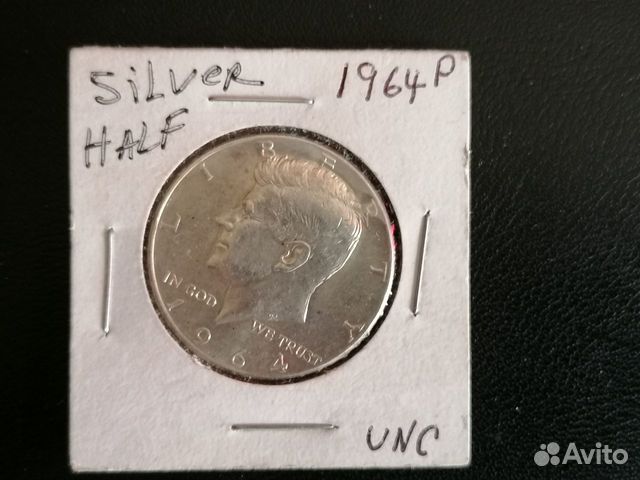 1964 Р полдоллара США Кэннеди UNC серебро