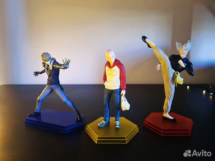 Фигурки Saitama, Genos, Garou из One Punch Man