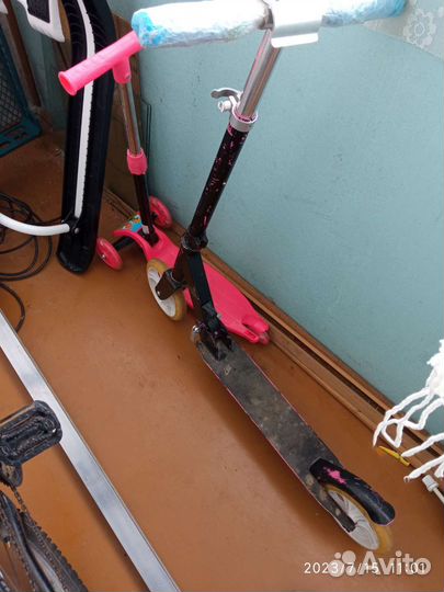 Велосипед, снегокат, самокаты, ролики