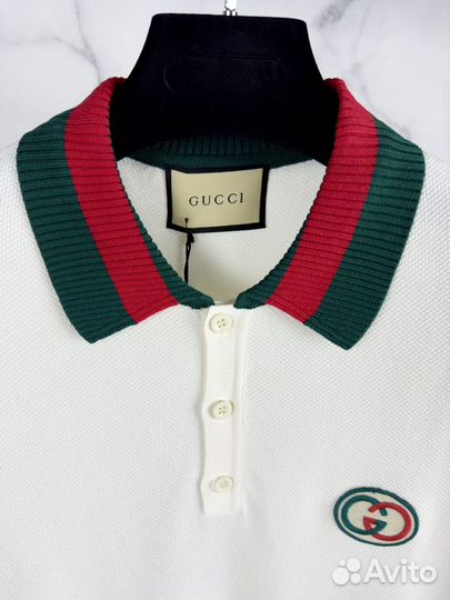 Белая поло Gucci