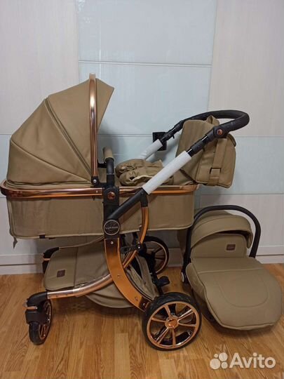 Коляска 3 в 1 luxmom 608 экокожа новинка