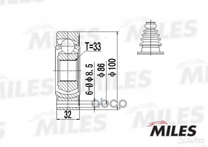 Шрус audi 80/VW G1/G2/G3/passat/polo 1.6-2.8 82