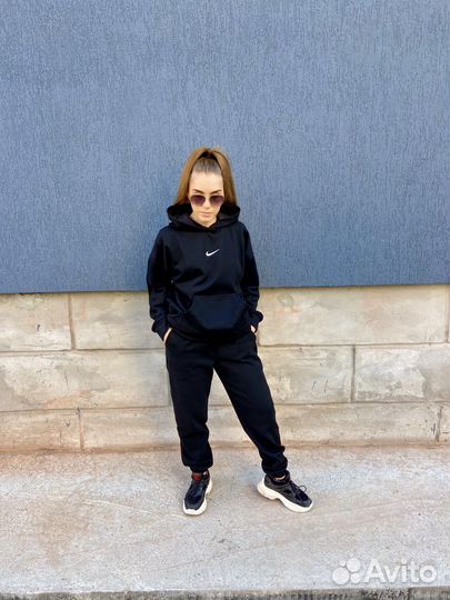Новый теплый костюм двойка Nike футер мужской/жен