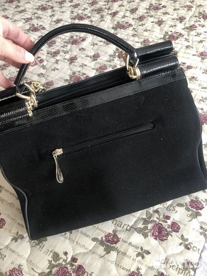 Сумка кожа+замша+вышивка