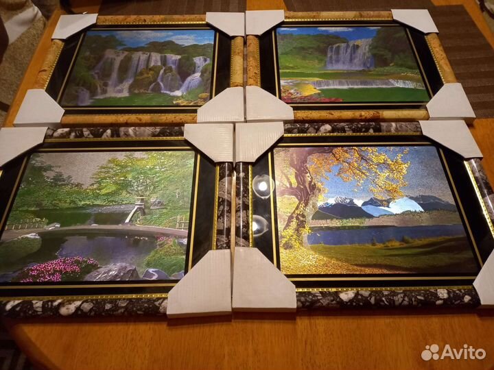 Картина в рамке под стеклом голографическая 36*28