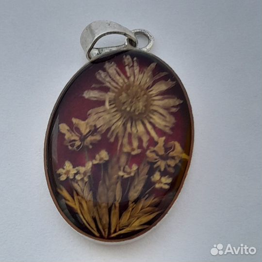 Антикварный кулон цветок Эдельвейс