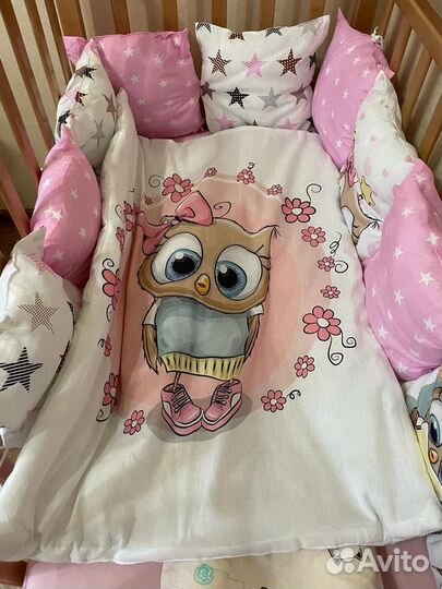 Бортики в детскую кроватку с одеялом