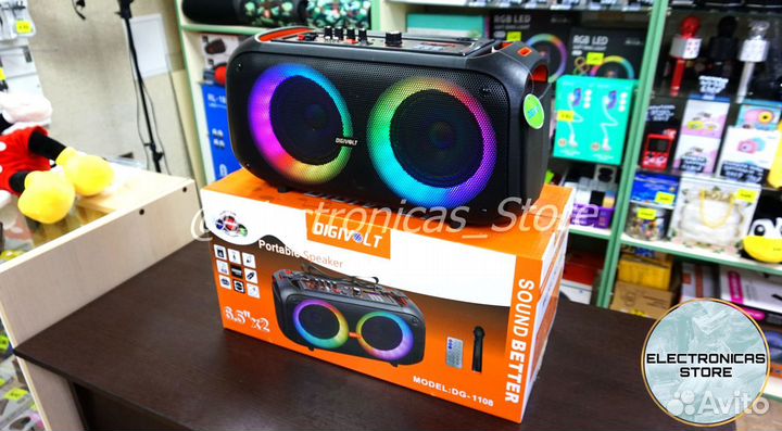 Большая Колонка Спикер DG-1108 Colorful Гарантия