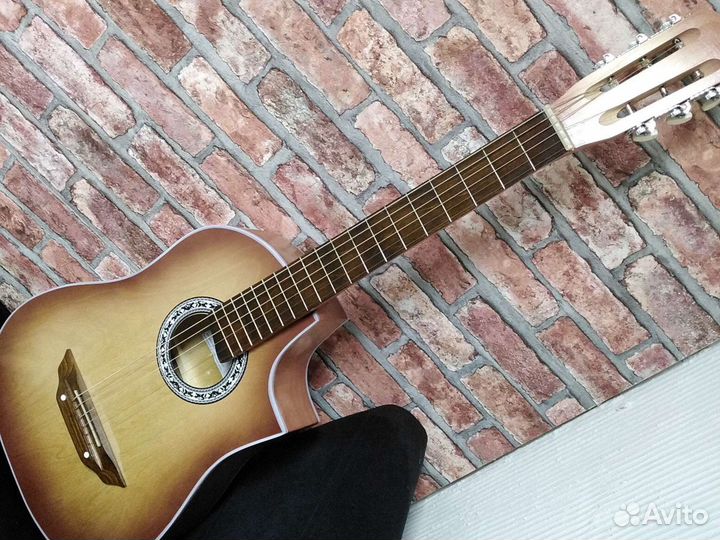 Гитара новая акустическая широкий гриф на болту