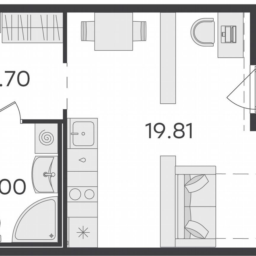 Квартира-студия, 29,7 м², 13/15 эт.