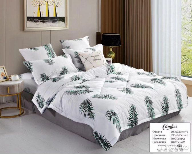 Постельное белье евро с одеялом