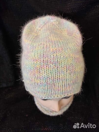 Шапка и снуд из пуха норки ручной работы