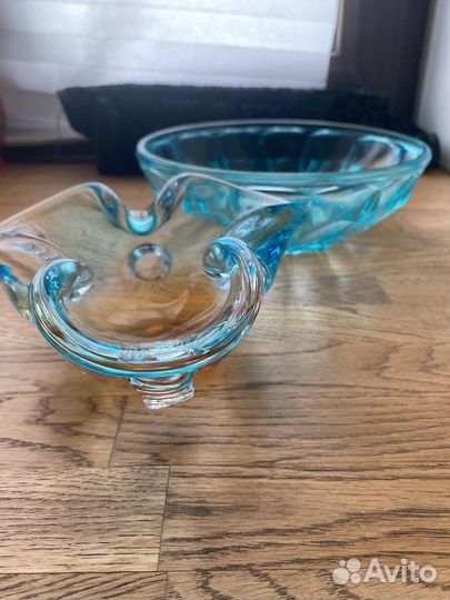 Вазочка цветное стекло,времен СССР
