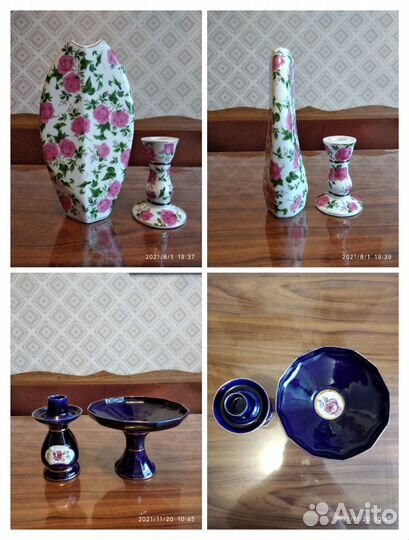 Комплекты Вазочка и подсвечник разные